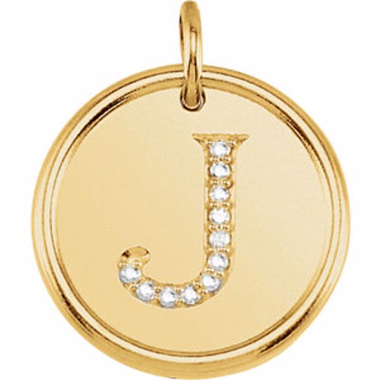 85088:10590:P Vermeil .05 CTW Diamond Initial "J" Pendant