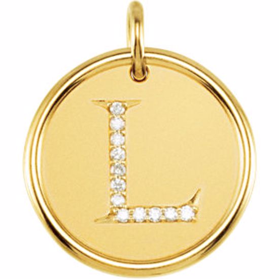 85088:10190:P Vermeil .06 CTW Diamond Initial "L" Pendant