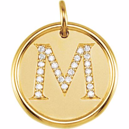 85088:10230:P Vermeil 1/8 CTW Diamond Initial "M" Pendant
