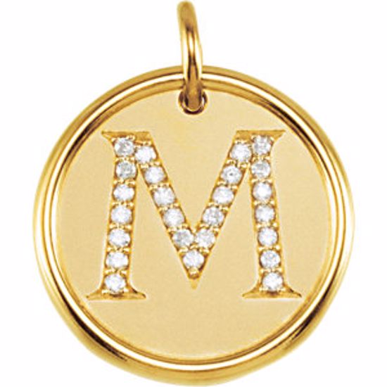 85088:10230:P Vermeil 1/8 CTW Diamond Initial "M" Pendant
