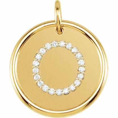 85088:10430:P Vermeil 1/10 CTW Diamond Initial "O" Pendant