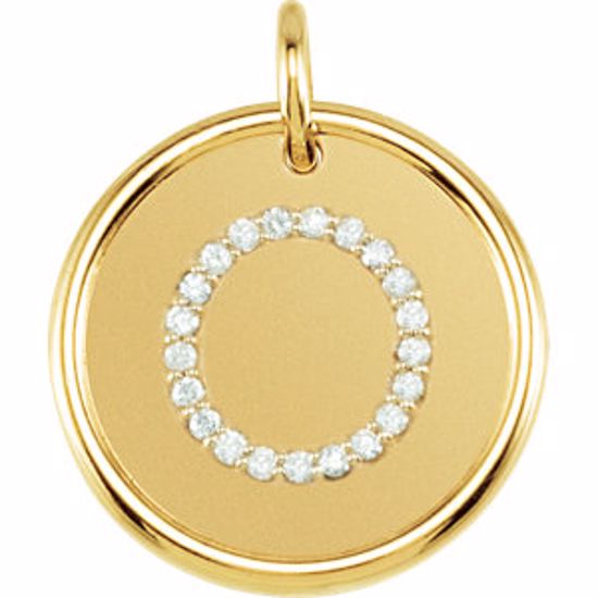 85088:10430:P Vermeil 1/10 CTW Diamond Initial "O" Pendant