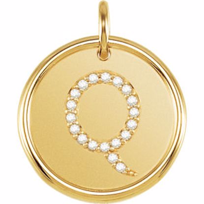 85088:10750:P Vermeil 1/10 CTW Diamond Initial "Q" Pendant