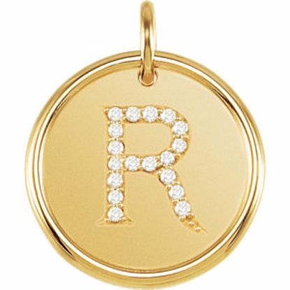 85088:10710:P Vermeil 1/10 CTW Diamond Initial "R" Pendant