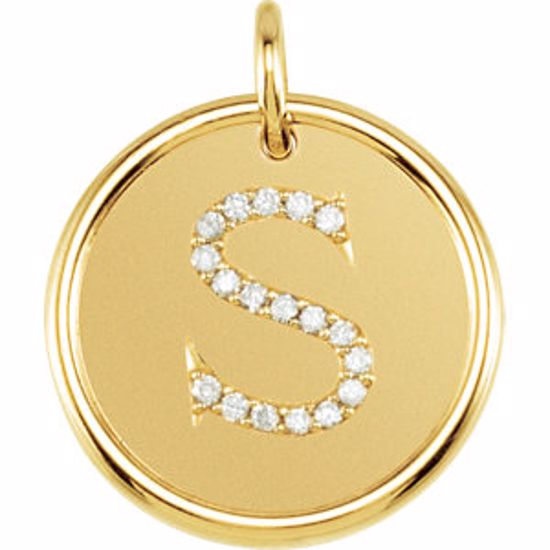 85088:10310:P Vermeil 1/10 CTW Diamond Initial "S" Pendant