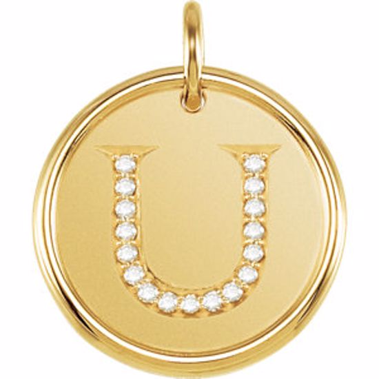 85088:10900:P Vermeil .08 CTW Diamond Initial "U" Pendant