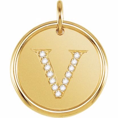 85088:11020:P Vermeil .06 CTW Diamond Initial "V" Pendant
