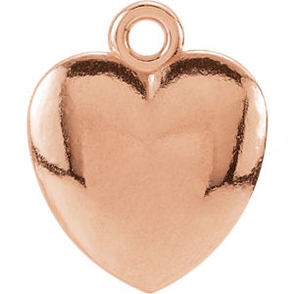 85466:100200:P 14kt Rose 10.85x8.9mm Puffed Heart Charm