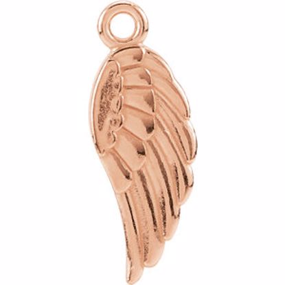 R45320:100200:P 14kt Rose Angel Wing Charm