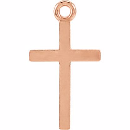 R45321:100200:P 14kt Rose Cross Charm