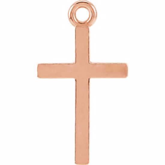 R45321:100200:P 14kt Rose Cross Charm
