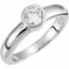 12712:6001:P 10kt White Cubic Zirconia Bezel Set Engagement Ring 