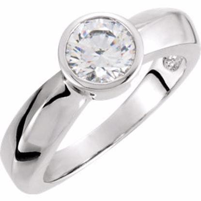 120289:6000:P 10kt White 5.2mm Round Cubic Zirconia Solitaire Engagement Ring 