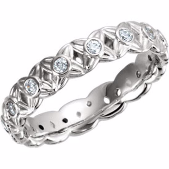 121955:240:P 10kt White 1/3 CTW Diamond Sculptural Eternity Band Size 7