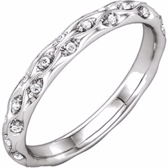 121962:6000:P 10kt White 1/5 CTW Diamond Sculptural Eternity Band Size 7