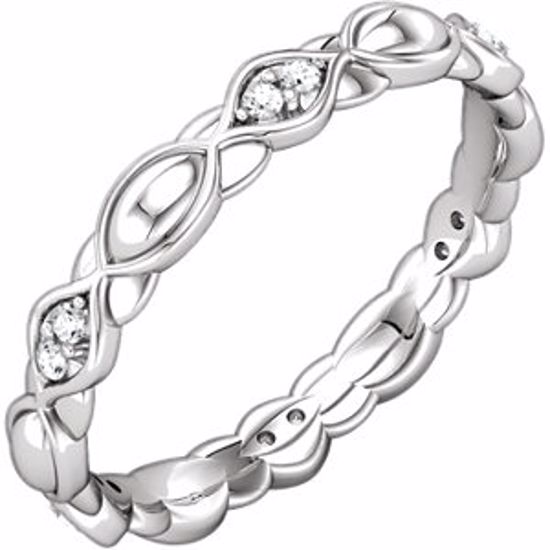 121954:240:P 10kt White 1/8 CTW Diamond Sculptural Eternity Band Size 7