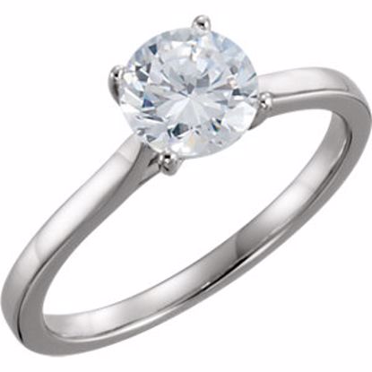 121855:6003:P 10kt White 1 CTW Diamond Solitaire Engagement Ring