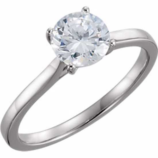 121855:6003:P 10kt White 1 CTW Diamond Solitaire Engagement Ring