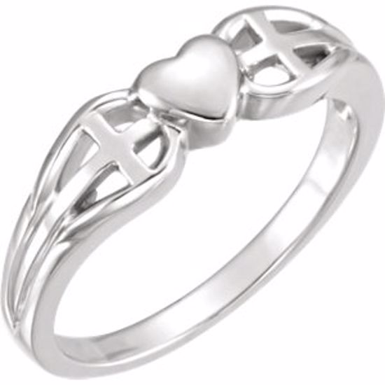 R7060:659540:P Heart & Cross Ring