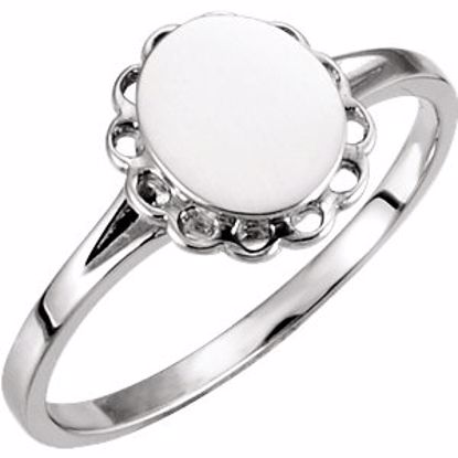 5192:6370:P Sterling Silver Oval Signet Ring