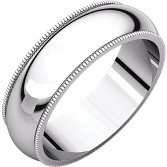 MG5:910:P Continuum Sterling Silver 6mm Milgrain Band