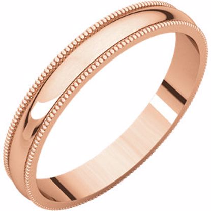 MGL6:125019:P 14kt Rose 3mm Light Milgrain Band