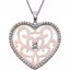 650784:60000:P Sterling Silver .07 CTW Diamond Heart Shape 18" Necklace with Rose Plating