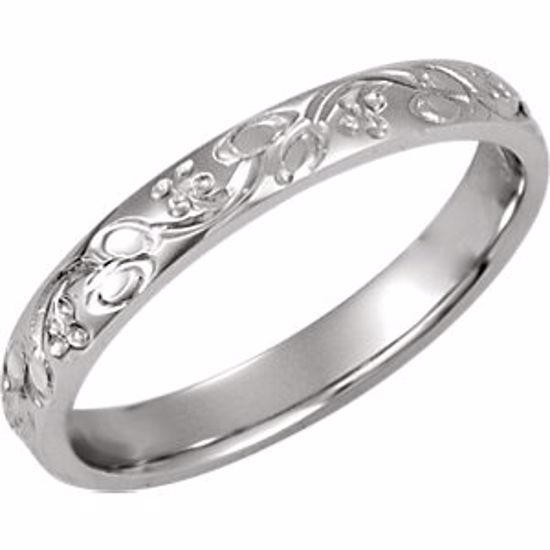 50072:179667:P Platinum 3mm Hand-Engraved Band Size 10 