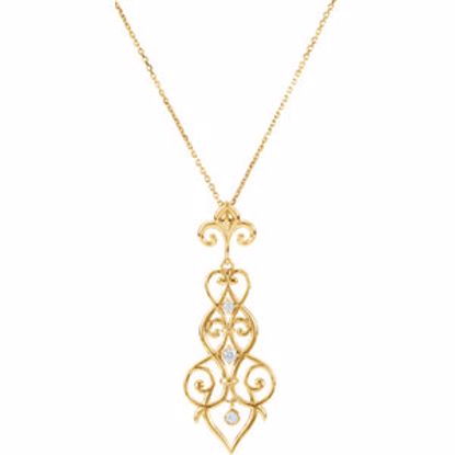 85627:60000:P 14kt Yellow 1/6 CTW Diamond Decorative 18" Necklace