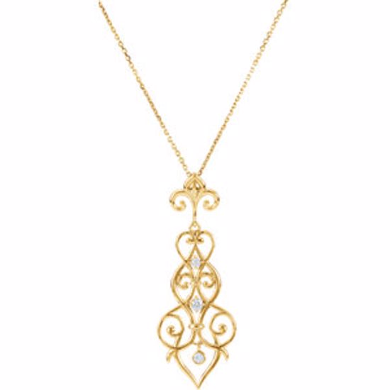85627:60000:P 14kt Yellow 1/6 CTW Diamond Decorative 18" Necklace