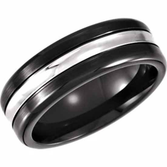 COR243:109:P Cobalt 7.5mm Grooved Black PVD Design Band
