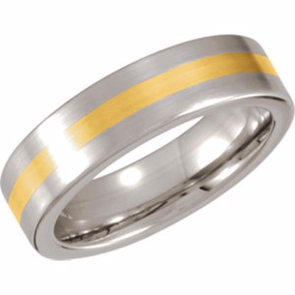 COR229:0010:P Cobalt/14kt Yellow 6mm Flat Band Size 10