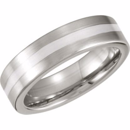 COR229:210:P Cobalt/Continuum Sterling Silver 6mm Flat Band Size 10
