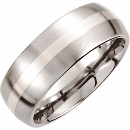 COR168:0010:P Cobalt/Continuum Sterling Silver 8mm Domed Band 10.00