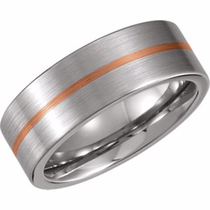 COR230:0010:P Cobalt/14kt Rose 8mm Flat Band Size 10