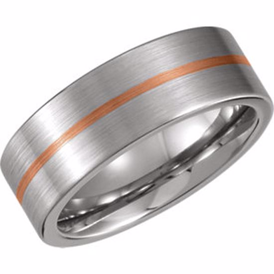 COR230:0010:P Cobalt/14kt Rose 8mm Flat Band Size 10