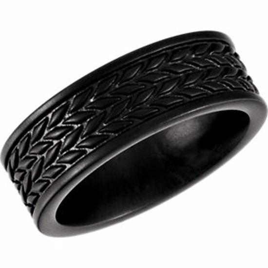 COR244:1013:P Cobalt 8mm Black PVD Design Band