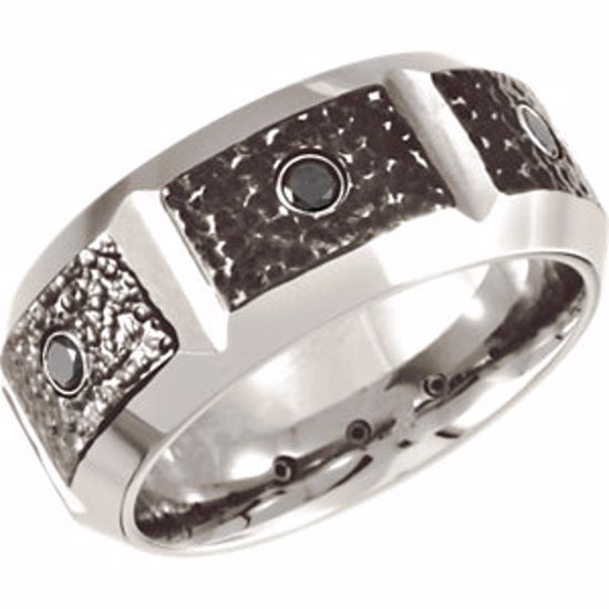 COR252D:1014:P Cobalt 9mm Black Diamond & Black PVD Design Band 14