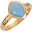 650867:135:P 18kt Vermeil 10x8x5mm Blue Chalcedony Ring Size 6 