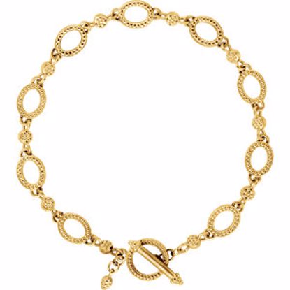 BRC755:100:P 14kt Yellow Metal Fashion 7.5" Bracelet