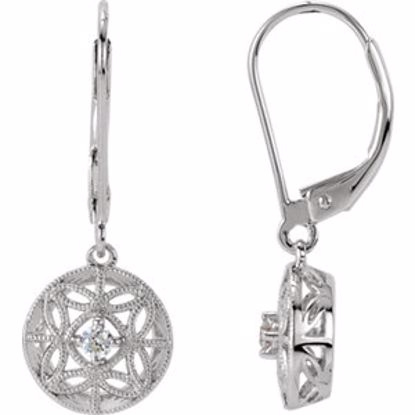650207:100:P 1/10 CTW Diamond Filigree Lever Back Earrings