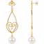 85539:1003:P 14kt Yellow 11mm South Sea Cultured Pearl & 1/10 CTW Diamond Earrings