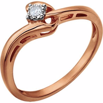 650897:100:P Sterling Silver Plated with Rose .04 CTW Diamond Ring Size 7