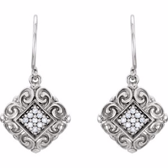85708:1021:P 14kt White .18 CTW Diamond Sculptural-Inspired Earrings