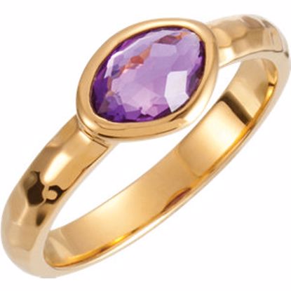 650867:1220:P 18kt Vermeil 7x5x4mm Amethyst Ring Size 7 with Box