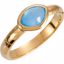 650867:1270:P 18kt Vermeil 7x5x4mm Blue Chalcedony Ring Size 8 with Box