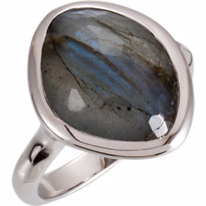 650867:1290:P 18kt Vermeil 15x11x6mm Labradorite Ring Size 6 with Box
