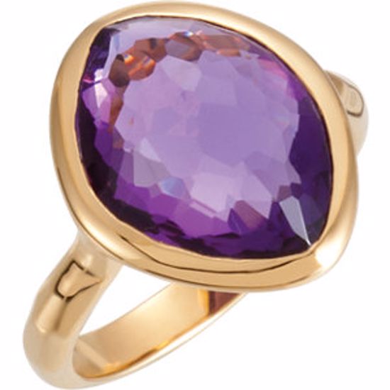 650867:1310:P 18kt Vermeil 15x11x6mm Amethyst Ring Size 7 with Box