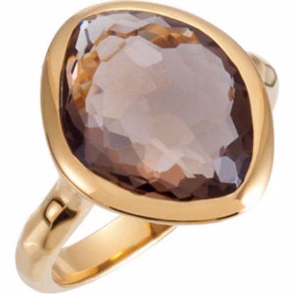 650867:1440:P 18kt Vermeil 15x11x6mm Smoky Quartz Ring Size 6 with Box