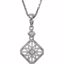 650210:101:P 14kt White .06CTW Diamond 18" Filigree Necklace